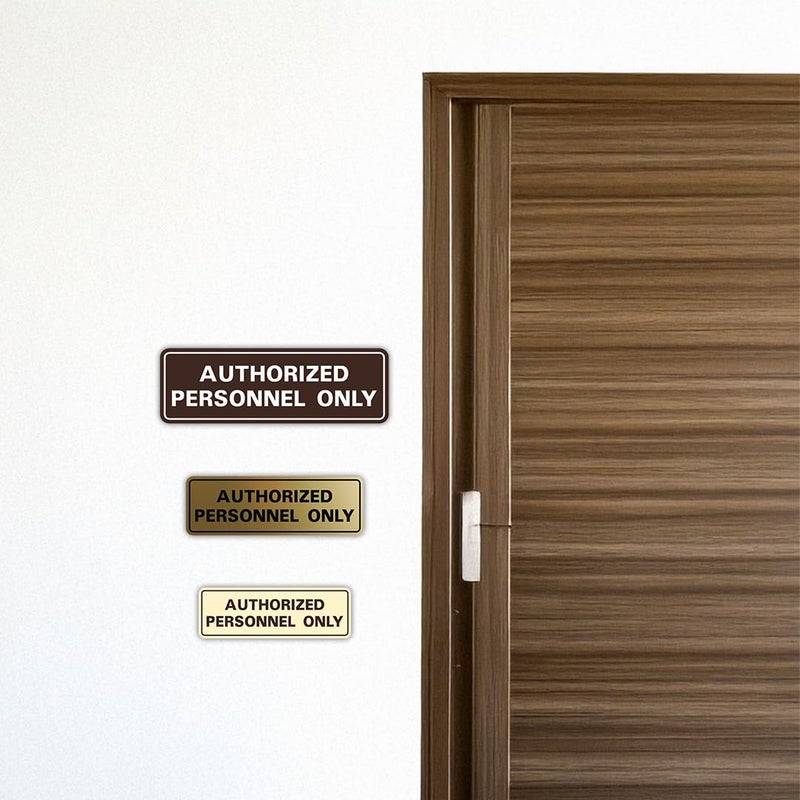 All Quality Standard AUTHORIZED PERSONNEL ONLY Wall or Door Sign - Secure Access Control - Easy Installation - Silver - Small (1 Pack) - Image 4